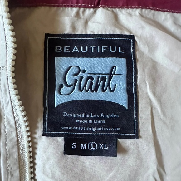 Beautiful Giant Men's Hooded Anorak Windbreaker Zip Hoodie Pullover Sz L Rain - Picture 3 of 4